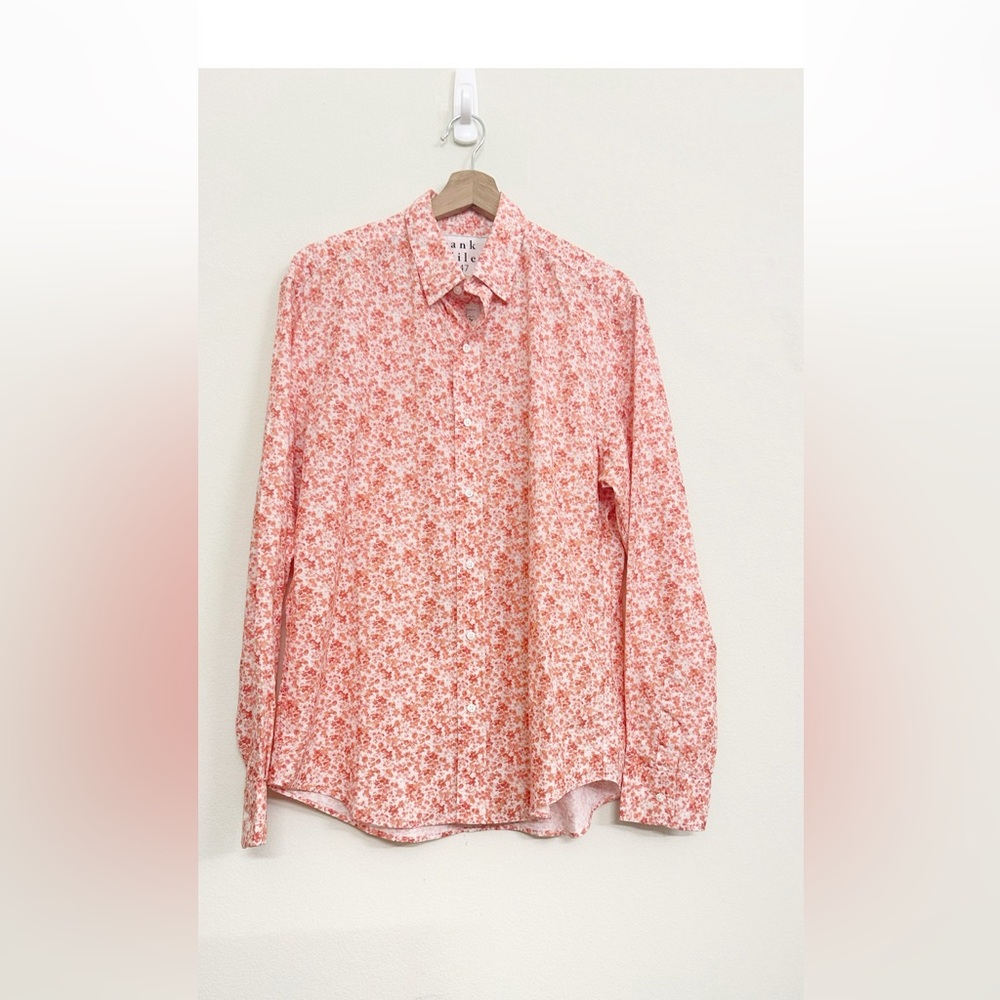 NEW Frank & Eileen Finbar Relaxed Button-down Shirt in Peach Floral Size S - Picture 8 of 17